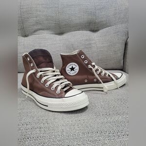 Mens 70 High Top  Chuck Taylor Converse Sneakers in Brown with Cream Sole 8.5